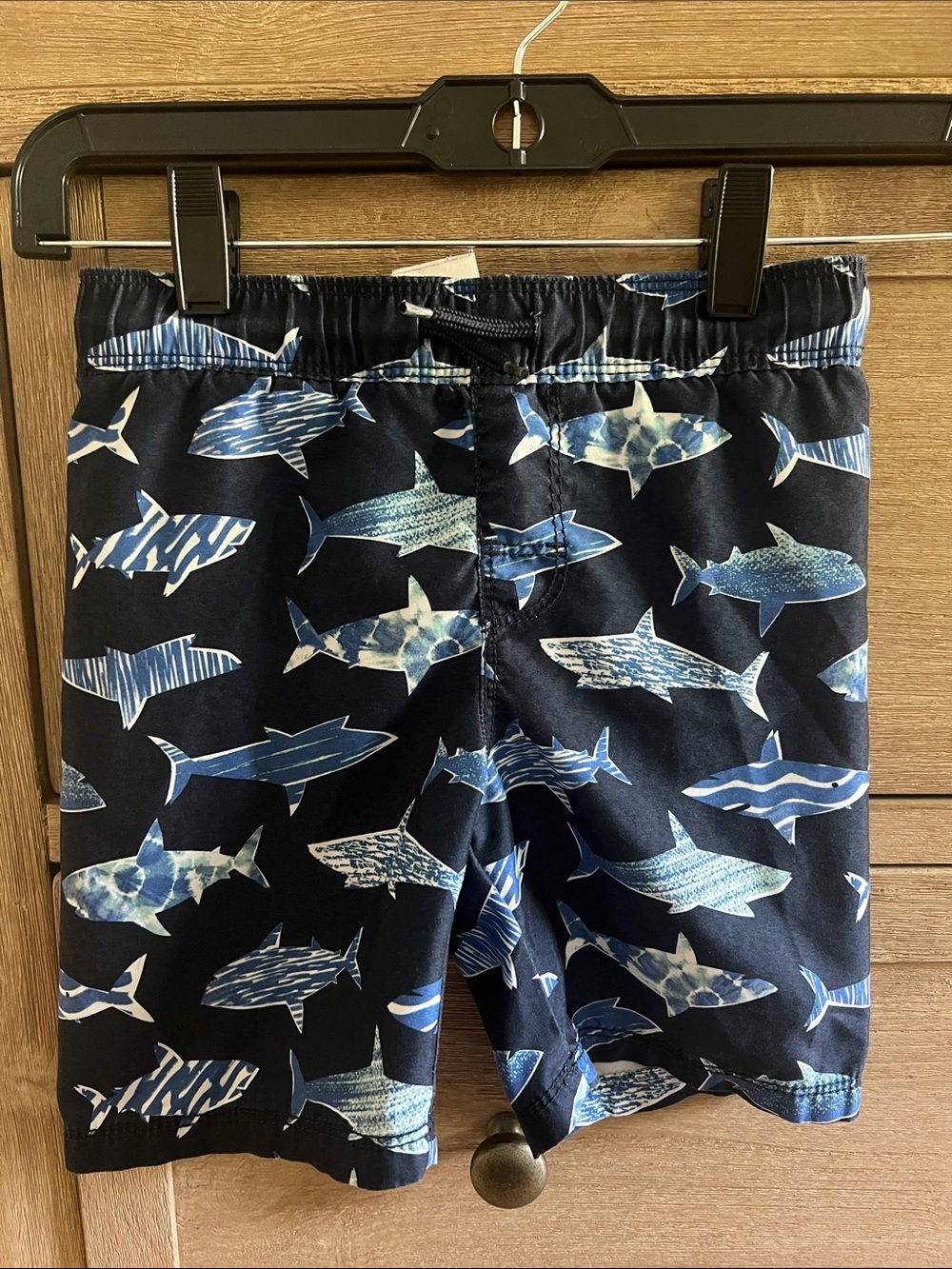 Old Navy Kids Navy Shark Print Swim Shorts